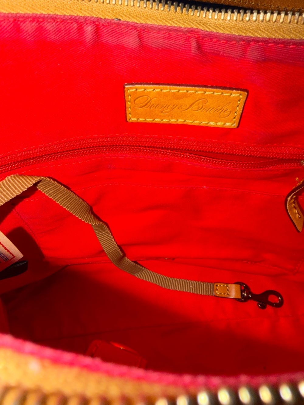 Dooney & Bourke Large Red/Purple Signature Hobo Shoulder Bag - Picture 6 of 6